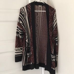 Red and black long sweater